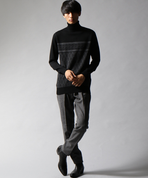 5351 POUR LES HOMMES（ゴーサンゴーイチプールオム）の「レトロダイヤタートルネックニット（ニット/セーター・メンズ・ホワイト/ブラック・1/2/3）」の17枚目の写真