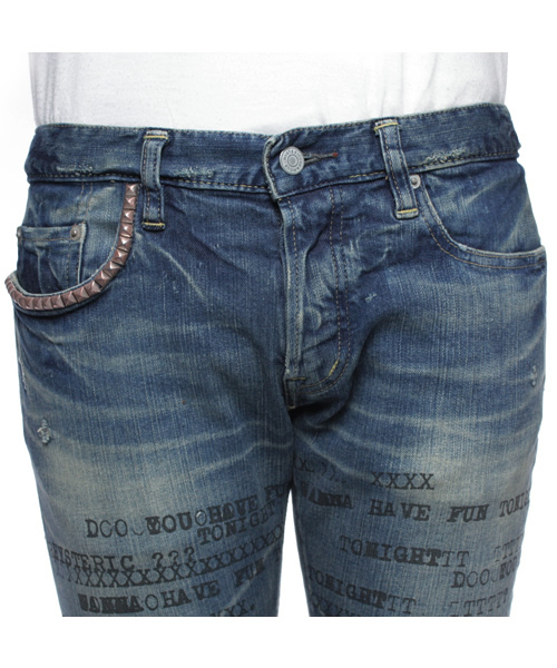 ヒステリック SP加工 TYPE LOGO pt Sデニムスリムパンツ 28 HYSTERIC GLAMOUR（ヒステリックグラマー）の「SP加工 TYPE LOGO