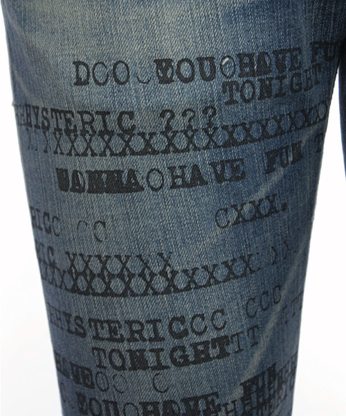 ヒステリック SP加工 TYPE LOGO pt Sデニムスリムパンツ 28 HYSTERIC GLAMOUR（ヒステリックグラマー）の「SP加工 TYPE LOGO