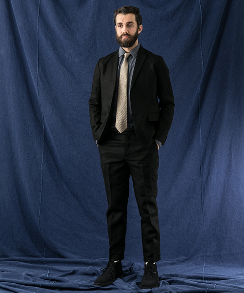 WORK NOT WORK URBAN RESEARCH（ワークノットワークアーバンリサーチ）の「WORK NOT WORK　リネンナローラペルテーラードジャケット（テーラードジャケット・メンズ・ブラック/ナチュラル・LARGE/SMALL/MEDIUM）」の3枚目の写真