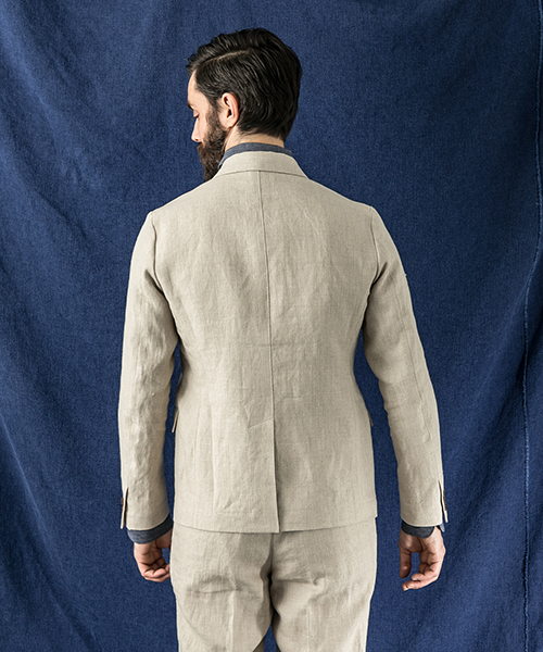 WORK NOT WORK URBAN RESEARCH（ワークノットワークアーバンリサーチ）の「WORK NOT WORK　リネンナローラペルテーラードジャケット（テーラードジャケット・メンズ・ブラック/ナチュラル・LARGE/SMALL/MEDIUM）」の6枚目の写真