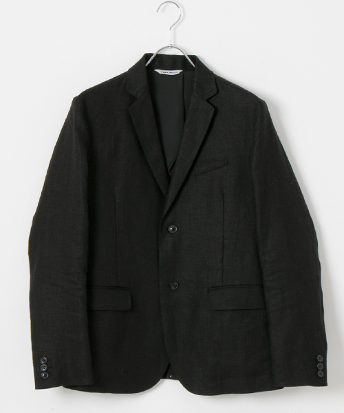 WORK NOT WORK URBAN RESEARCH（ワークノットワークアーバンリサーチ）の「WORK NOT WORK　リネンナローラペルテーラードジャケット（テーラードジャケット・メンズ・ブラック/ナチュラル・LARGE/SMALL/MEDIUM）」の11枚目の写真