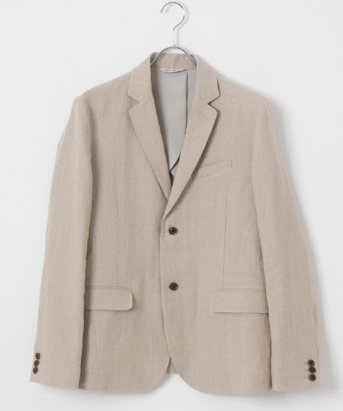 WORK NOT WORK URBAN RESEARCH（ワークノットワークアーバンリサーチ）の「WORK NOT WORK　リネンナローラペルテーラードジャケット（テーラードジャケット・メンズ・ブラック/ナチュラル・LARGE/SMALL/MEDIUM）」の7枚目の写真