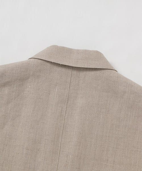 WORK NOT WORK URBAN RESEARCH（ワークノットワークアーバンリサーチ）の「WORK NOT WORK　リネンナローラペルテーラードジャケット（テーラードジャケット・メンズ・ブラック/ナチュラル・LARGE/SMALL/MEDIUM）」の9枚目の写真