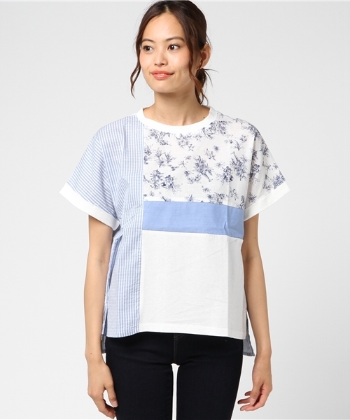 LBC（エルビーシー）の「animal柄パッチワーク                （Tシャツ/カットソー・レディース・オフホワイト/ネイビー・MEDIUM/LARGE）」の3枚目の写真