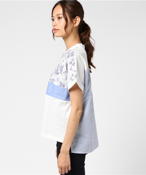 LBC（エルビーシー）の「animal柄パッチワーク                （Tシャツ/カットソー・レディース・オフホワイト/ネイビー・MEDIUM/LARGE）」の4枚目の写真