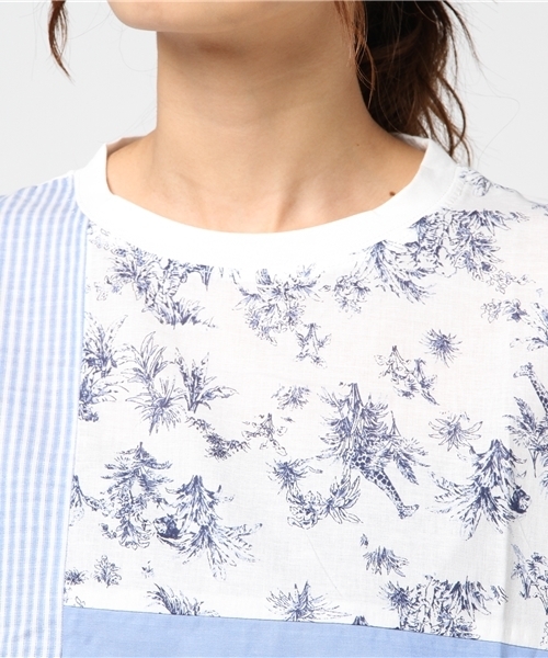 LBC（エルビーシー）の「animal柄パッチワーク                （Tシャツ/カットソー・レディース・オフホワイト/ネイビー・MEDIUM/LARGE）」の6枚目の写真