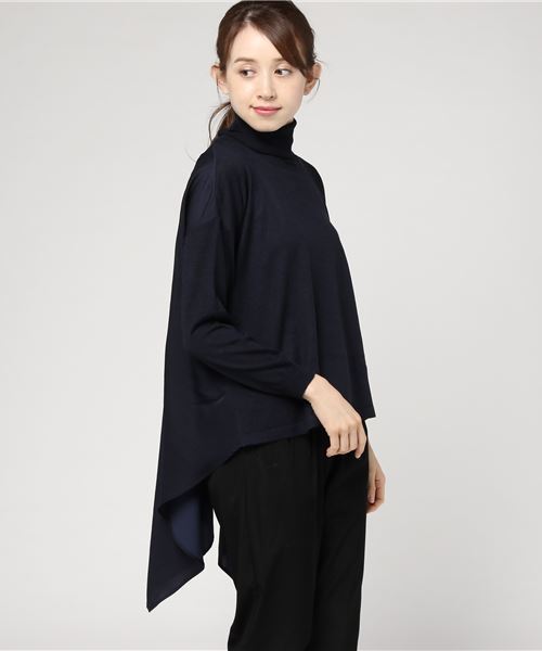 RIVE DROITE（リヴドロワ）の「タートルテールコンビニット（ニット/セーター・レディース・ネイビー/オレンジ・FREE）」の2枚目の写真