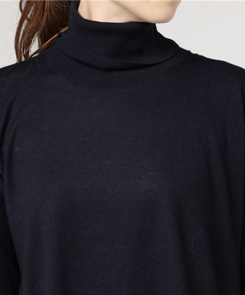 RIVE DROITE（リヴドロワ）の「タートルテールコンビニット（ニット/セーター・レディース・ネイビー/オレンジ・FREE）」の7枚目の写真