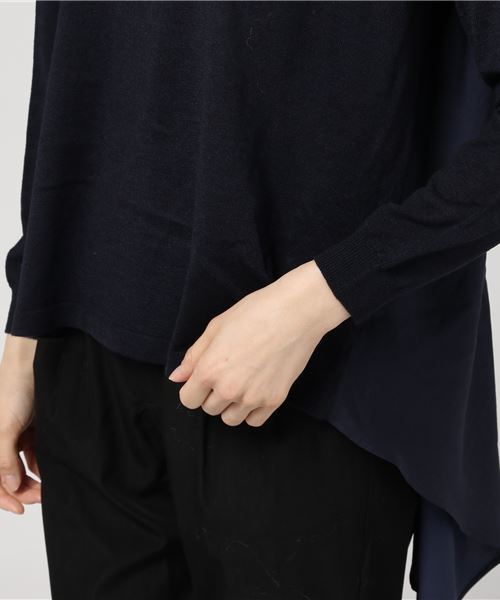 RIVE DROITE（リヴドロワ）の「タートルテールコンビニット（ニット/セーター・レディース・ネイビー/オレンジ・FREE）」の4枚目の写真