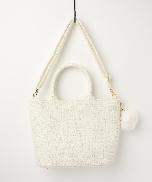 DRESSCAMP（ドレスキャンプ）の「DRESSCAMP (ドレスキャンプ)METEOR スタースタッズツイード2WAYトートバッグ（トートバッグ・レディース・ホワイト・FREE）」の6枚目の写真