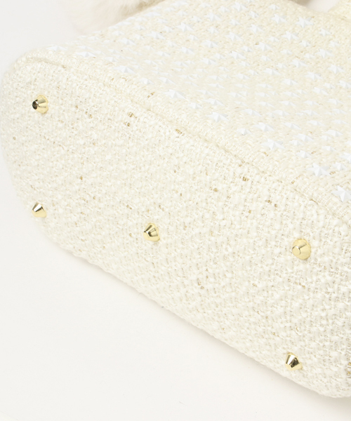 DRESSCAMP（ドレスキャンプ）の「DRESSCAMP (ドレスキャンプ)METEOR スタースタッズツイード2WAYトートバッグ（トートバッグ・レディース・ホワイト・FREE）」の2枚目の写真