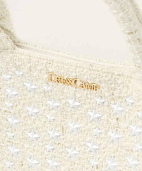 DRESSCAMP（ドレスキャンプ）の「DRESSCAMP (ドレスキャンプ)METEOR スタースタッズツイード2WAYトートバッグ（トートバッグ・レディース・ホワイト・FREE）」の3枚目の写真
