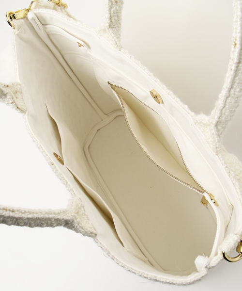 DRESSCAMP（ドレスキャンプ）の「DRESSCAMP (ドレスキャンプ)METEOR スタースタッズツイード2WAYトートバッグ（トートバッグ・レディース・ホワイト・FREE）」の8枚目の写真