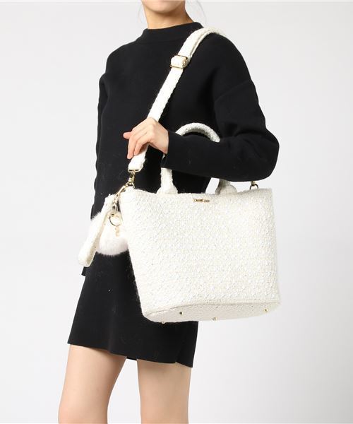 DRESSCAMP（ドレスキャンプ）の「DRESSCAMP (ドレスキャンプ)METEOR スタースタッズツイード2WAYトートバッグ（トートバッグ・レディース・ホワイト・FREE）」の4枚目の写真