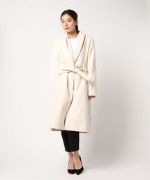 KOBE LETTUCE | コーデが決まる定番の一着！ベルト付きフェイクウールロングチェスターコート/レディース/ガウンコート/アウター[K730]神戸レタス(チェスターコート)