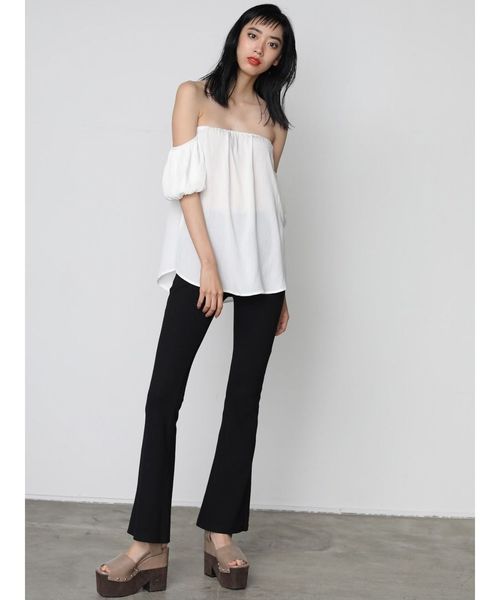 EMODA（エモダ）の「リーフオフショルダーチュニック（Tシャツ/カットソー・レディース・ホワイト/ブラック/その他/その他1・FREE）」の8枚目の写真