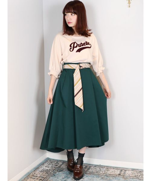 dazzlin(ダズリン)の「スカーフベルトスカート(スカート・レディース・ベージュ/ピンク/イエロー/グリーン/キャメル/オレンジ・SMALL/MEDIUM)」の11枚目の写真