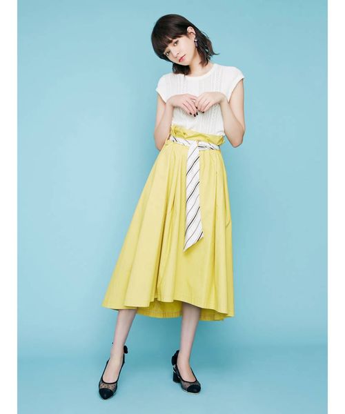 dazzlin(ダズリン)の「スカーフベルトスカート(スカート・レディース・ベージュ/ピンク/イエロー/グリーン/キャメル/オレンジ・SMALL/MEDIUM)」の16枚目の写真
