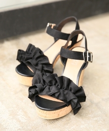 LOWRYS FARM | フリルコルクサンダル　799982(サンダル)