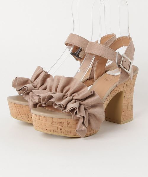 LOWRYS FARM（ローリーズファーム）の「フリルコルクサンダル　799982（サンダル・レディース・ブラック/ベージュ/レッド・MEDIUM/LARGE）」の7枚目の写真