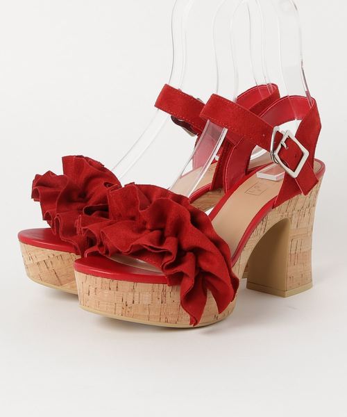 LOWRYS FARM（ローリーズファーム）の「フリルコルクサンダル　799982（サンダル・レディース・ブラック/ベージュ/レッド・MEDIUM/LARGE）」の8枚目の写真