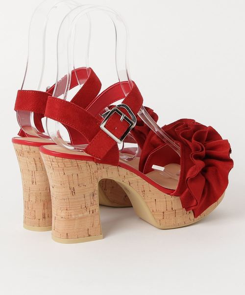 LOWRYS FARM（ローリーズファーム）の「フリルコルクサンダル　799982（サンダル・レディース・ブラック/ベージュ/レッド・MEDIUM/LARGE）」の4枚目の写真