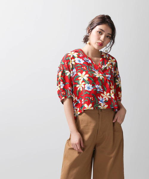 WEGO（ウィゴー）の「WEGO/アロハパフスリーブクロップドシャツ（シャツ/ブラウス・レディース・その他1/その他2・FREE）」の8枚目の写真