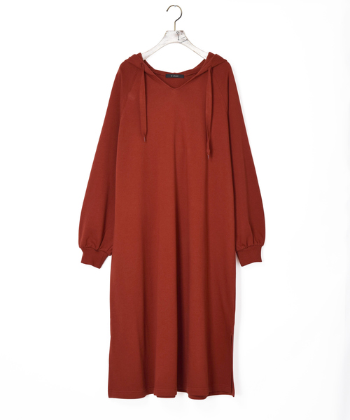 w closet（ダブルクローゼット）の「スエットフーディワンピース_（ワンピース・レディース・ブラック/グレー/オレンジ・FREE）」の7枚目の写真