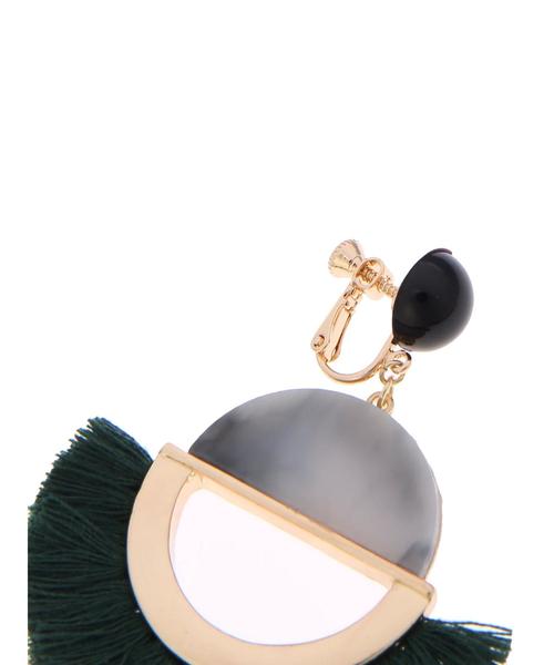 YECCA VECCA（イェッカヴェッカ）の「ラウンドフリンジイヤリング（イヤリング・レディース・ブラック/グリーン/キャメル・FREE）」の6枚目の写真