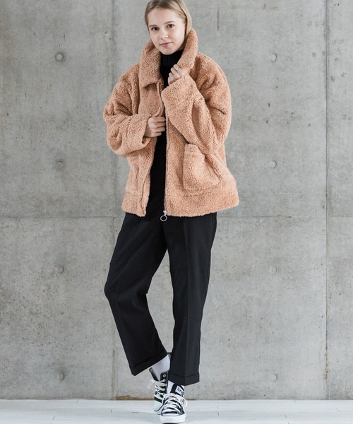 LINE8(ラインエイト)の「LINE8 ボアジャケット TAN(ダウンジャケット/コート・レディース・その他・S/XS/M)」の1枚目の写真