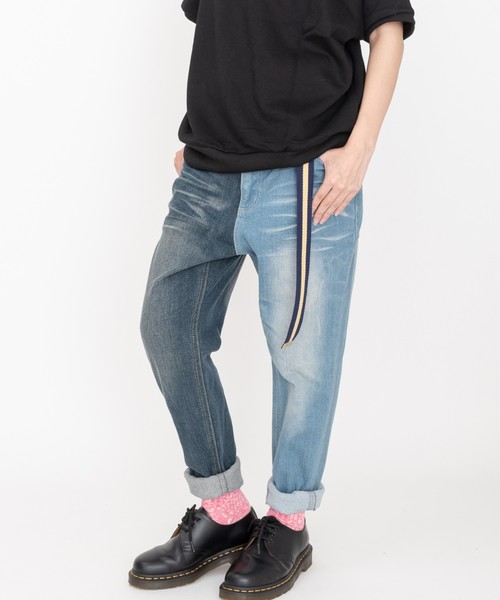 BEATJIVE(ビートジャイブ)の「デニム ツイル テーパード ストレッチ スキニーパンツ ちょいサルエルパンツ レディース(デニムパンツ・レディース・ベージュ/ネイビー/インディゴブルー/カモフラージュ/ブルー系その他/ブラック/サックスブルー/カーキ・1/2/0)」の7枚目の写真
