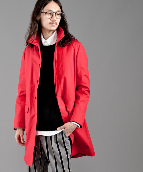 ADAM ET ROPE'（アダムエロペ）の「撥水高密度オックス　ステンカラーコート（ステンカラーコート・メンズ・ブルー/レッド/ベージュ・MEDIUM/LARGE）」の3枚目の写真