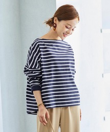 KOBE LETTUCE | ネックが選べる2TYPE　ボーダー柄or無地ヘビーウェイトカットソーボートネックロンTプルオーバー(Tシャツ/カットソー)