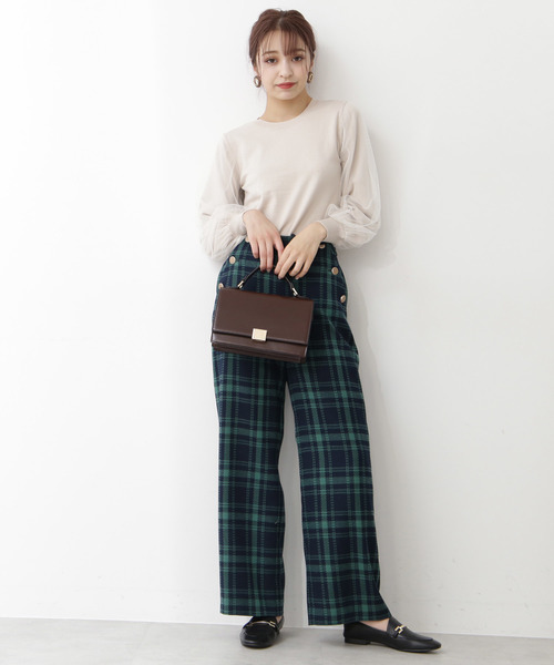 N.（N. Natural Beauty Basic）（エヌエヌナチュラルビューティーベーシック）の「チュールスリーブニット（ニット/セーター・レディース・ホワイト/ブラック/パープル・MEDIUM）」の18枚目の写真