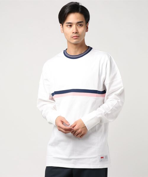 FTC（エフティーシー）の「STRIPE RIB L/S TOP（Tシャツ/カットソー・メンズ・ホワイト/ネイビー/マスタード・SMALL/MEDIUM/LARGE/X-LARGE）」の2枚目の写真