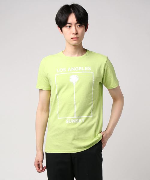 REPLAY(リプレイ)の「ガーメントダイ ハンドドライジャージーTEE パームツリー(Tシャツ/カットソー・メンズ・ライトグリーン/ミント/ローズ・SMALL/MEDIUM/LARGE/X-LARGE)」の1枚目の写真