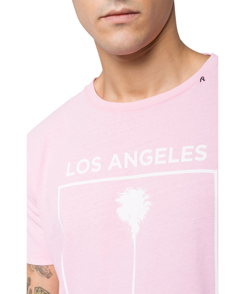REPLAY(リプレイ)の「ガーメントダイ ハンドドライジャージーTEE パームツリー(Tシャツ/カットソー・メンズ・ライトグリーン/ミント/ローズ・SMALL/MEDIUM/LARGE/X-LARGE)」の4枚目の写真