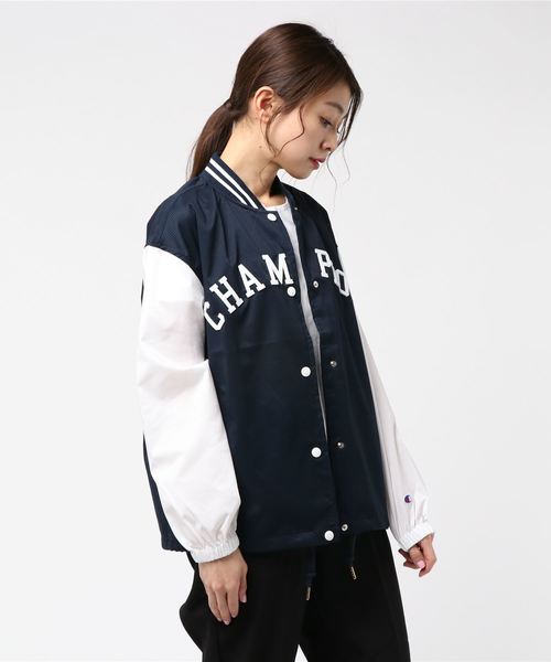 Champion（チャンピオン）の「チャンピオン Champion SNAP JACKET CW-PSC03（ブルゾン・レディース・ネイビー/グリーン・M/L）」の2枚目の写真