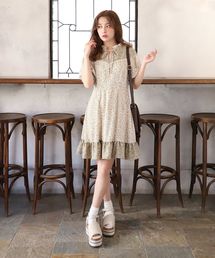 one after another NICE CLAUP | 切替フリルミニワンピース(ワンピース)