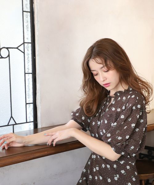 one after another NICE CLAUP（ワンアフターアナザーナイスクラップ）の「切替フリルミニワンピース（ワンピース・レディース・ブラック/ブラウン/アイボリー・FREE）」の6枚目の写真