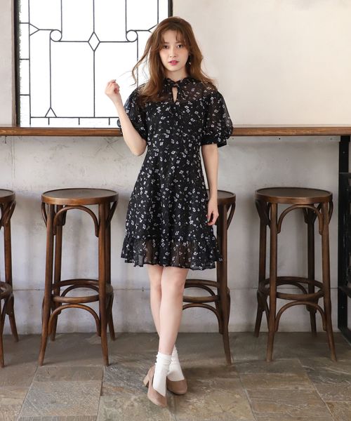 one after another NICE CLAUP（ワンアフターアナザーナイスクラップ）の「切替フリルミニワンピース（ワンピース・レディース・ブラック/ブラウン/アイボリー・FREE）」の7枚目の写真