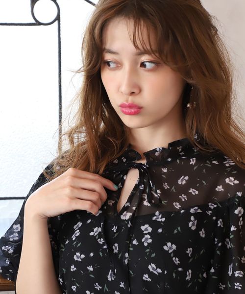 one after another NICE CLAUP（ワンアフターアナザーナイスクラップ）の「切替フリルミニワンピース（ワンピース・レディース・ブラック/ブラウン/アイボリー・FREE）」の10枚目の写真