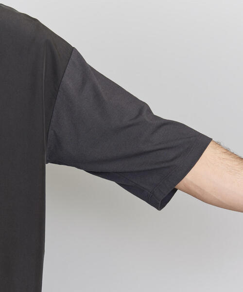 BEAUTY&YOUTH UNITED ARROWS（ビューティーアンドユースユナイテッドアローズ）の「BY コンビファブリック ワイドフォルム ヘンリーネック Tシャツ（Tシャツ/カットソー・メンズ・オリーブ/ブラック/ベージュ・LARGE/MEDIUM/X-LARGE/SMALL）」の14枚目の写真