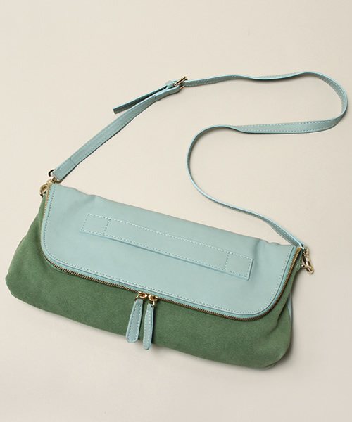 green label relaxing（グリーンレーベルリラクシング）の「POPCORN イソザイコンビ3WAY クラッチ・ショルダーバッグ（ショルダーバッグ・レディース・オフホワイト/ライトグレー/ライム/ネイビー/ピンク・フリー）」の14枚目の写真