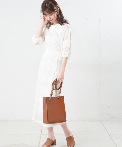 natural couture(ナチュラルクチュール)の「なみなみレーススカート(スカート・レディース・オフホワイト/ブラック/ベージュ/ミント・FREE)」の15枚目の写真