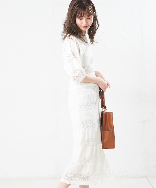 natural couture(ナチュラルクチュール)の「なみなみレーススカート(スカート・レディース・オフホワイト/ブラック/ベージュ/ミント・FREE)」の19枚目の写真