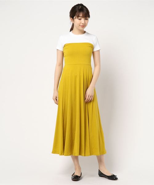 KOBE LETTUCE（コウベレタス）の「ベアワンピースorマキシ丈2wayフレアスカート（スカート・レディース・ブラック/カーキ/オレンジ/グリーン/マスタード/モカ/パープル系その他/チャコール・FREE）」の7枚目の写真