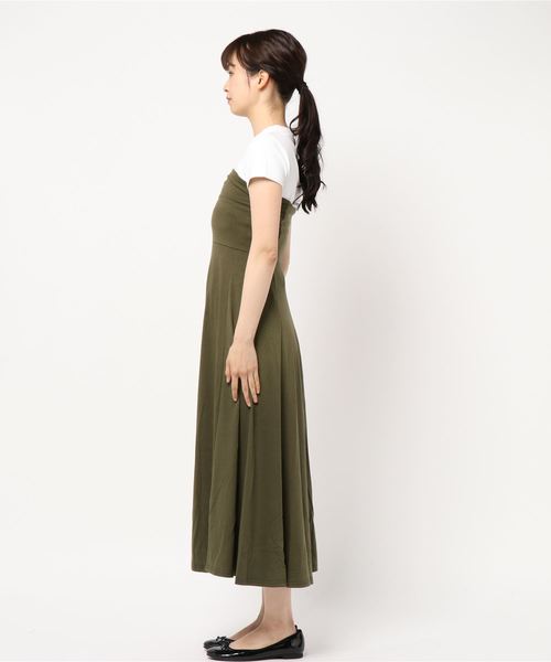 KOBE LETTUCE（コウベレタス）の「ベアワンピースorマキシ丈2wayフレアスカート（スカート・レディース・ブラック/カーキ/オレンジ/グリーン/マスタード/モカ/パープル系その他/チャコール・FREE）」の9枚目の写真