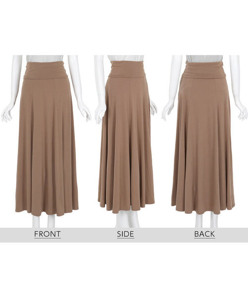 KOBE LETTUCE（コウベレタス）の「ベアワンピースorマキシ丈2wayフレアスカート（スカート・レディース・ブラック/カーキ/オレンジ/グリーン/マスタード/モカ/パープル系その他/チャコール・FREE）」の13枚目の写真